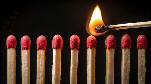 Line-of-Matches-Being-LIt