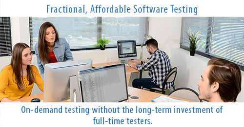 group of software testers testing on computers